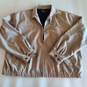 Vintage POLO Ralph Lauren Khaki Harrington Bi-Swing Windbreaker Jacket Men’s XL